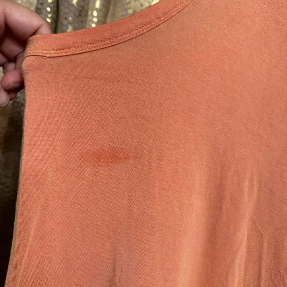 Volcom Stonelight Clay Peach Orangey Racerback Midi Maxi Dress Med Flawed - Image 4