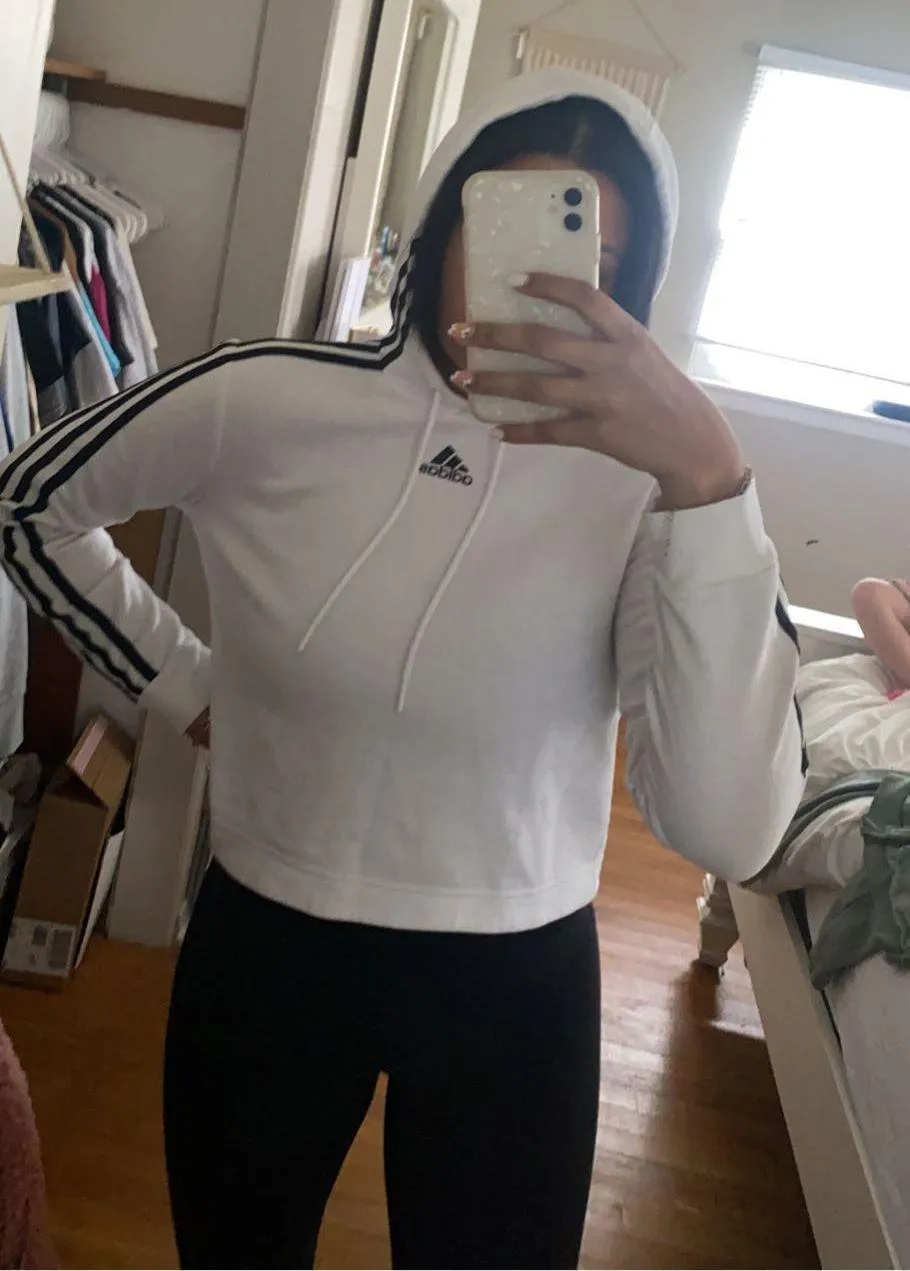 Adidas Cropped Hoodie - Image 2