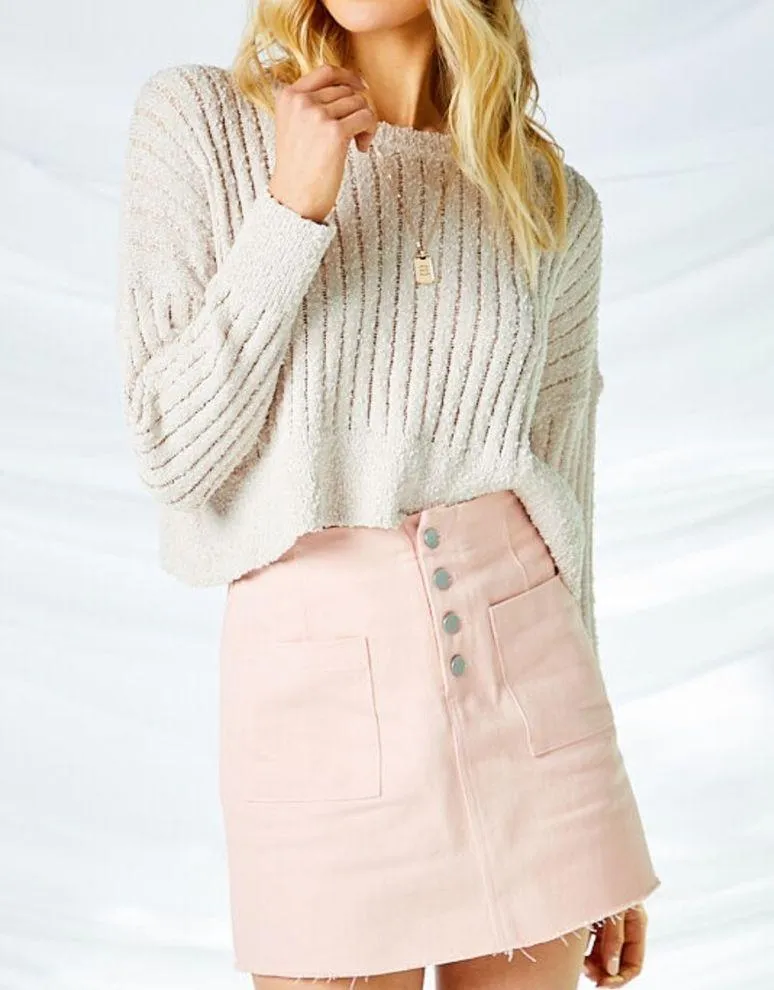 light pink jean skirt - Image 2