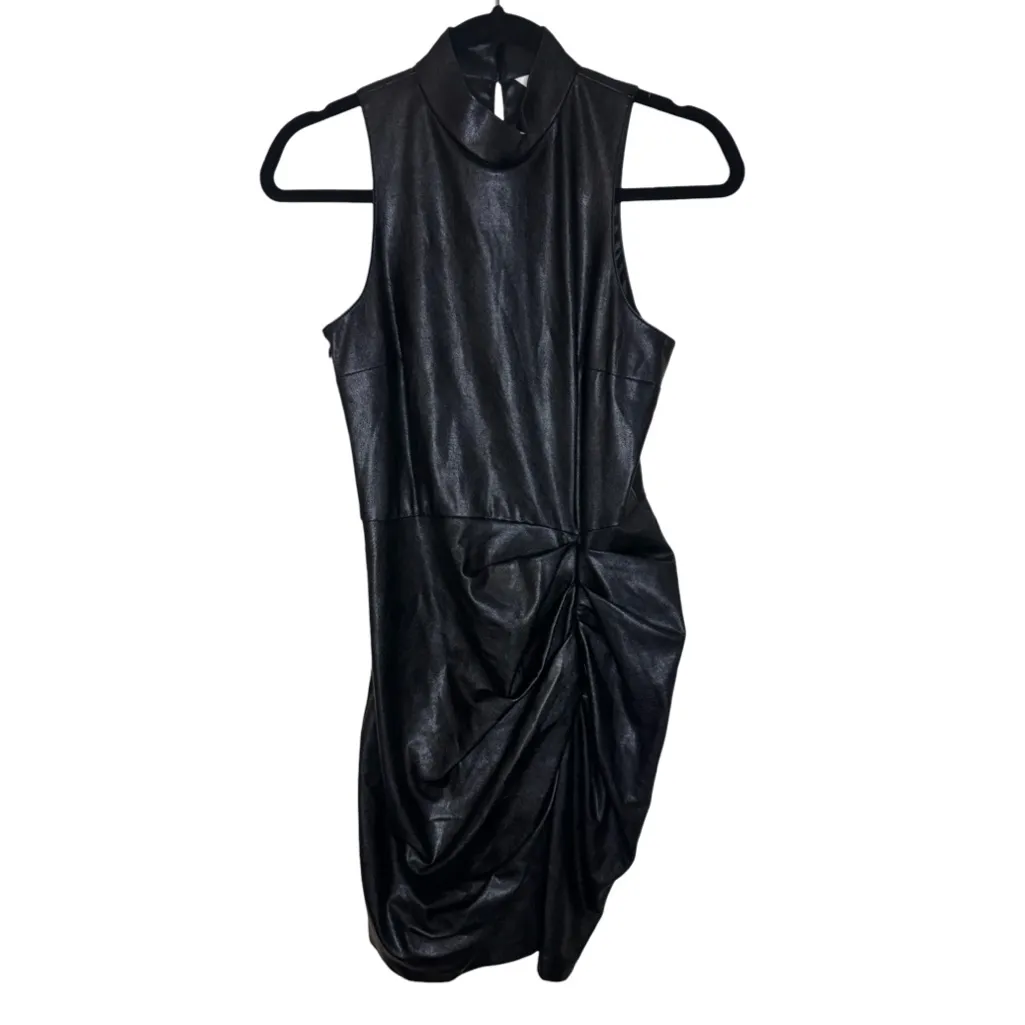 Amanda Uprichard Wade Faux Leather Mini Dress - Black Size S - Image 3
