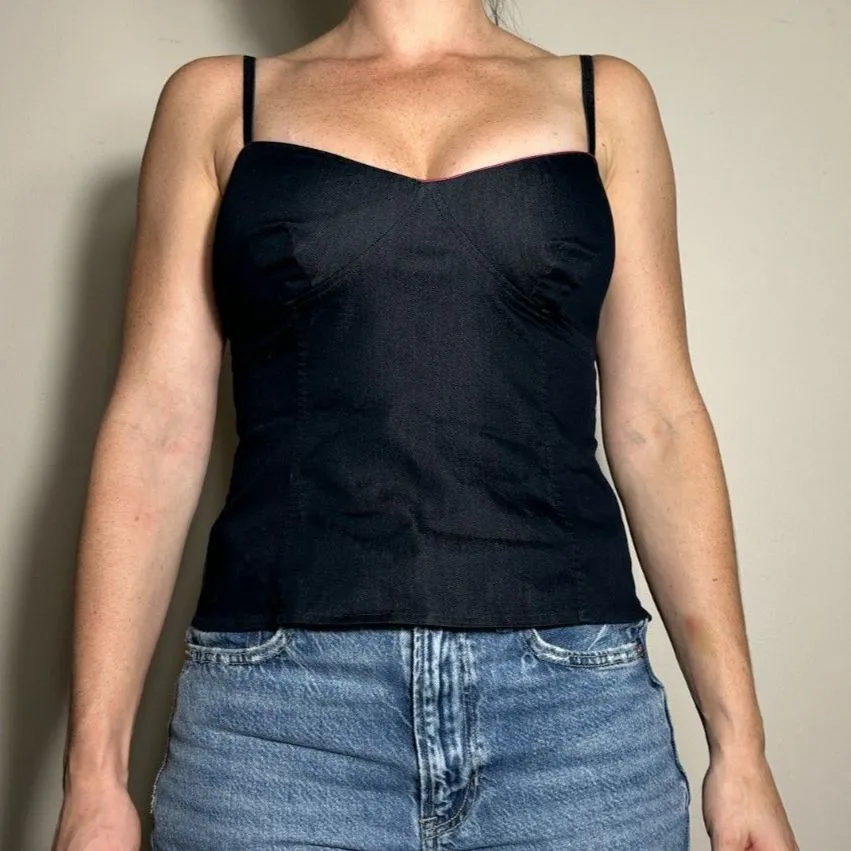 Apostrophe y2k Denim Side Zip Corset Bustier Top Size 8 - Image 8