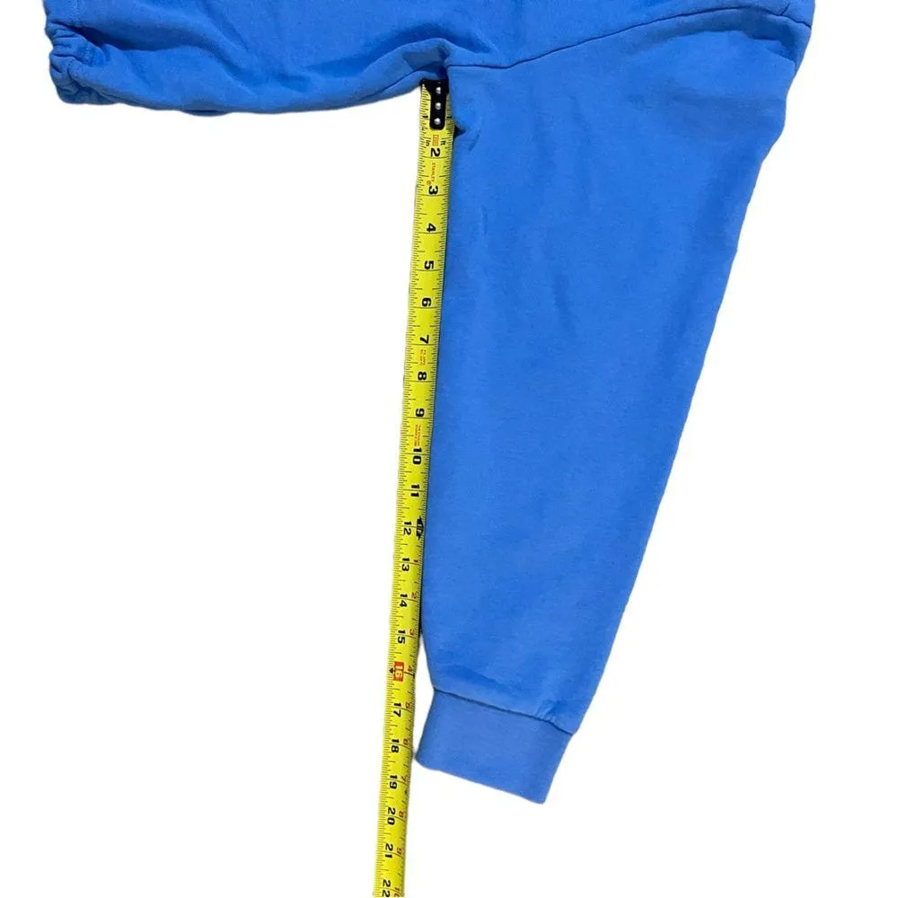 Wrangler Cropped Hooded Sweatshirt Pullover Blue Large - Image 8