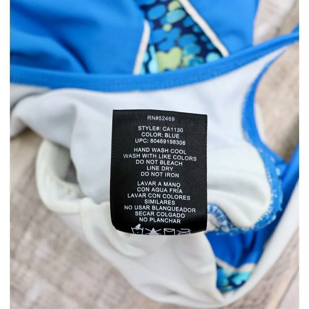 Catalina Side Band Racerback Blue 1pc Swimsuit Moderate Coverage MEDIUM Vacation - Image 4