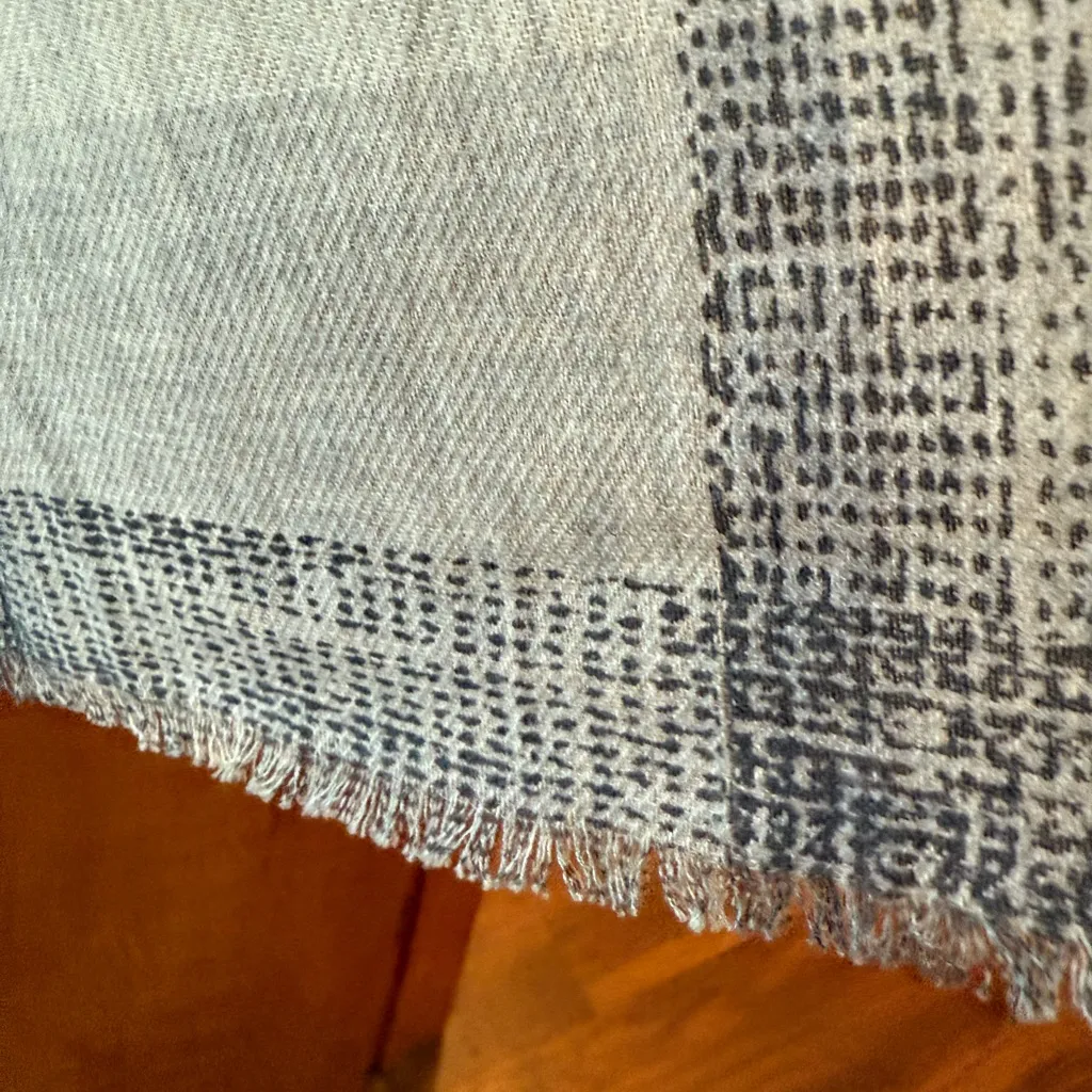 Talbots Paisley Scarf Abstract Blocks All-Over Print 100% Cotton Office Travel - Image 3