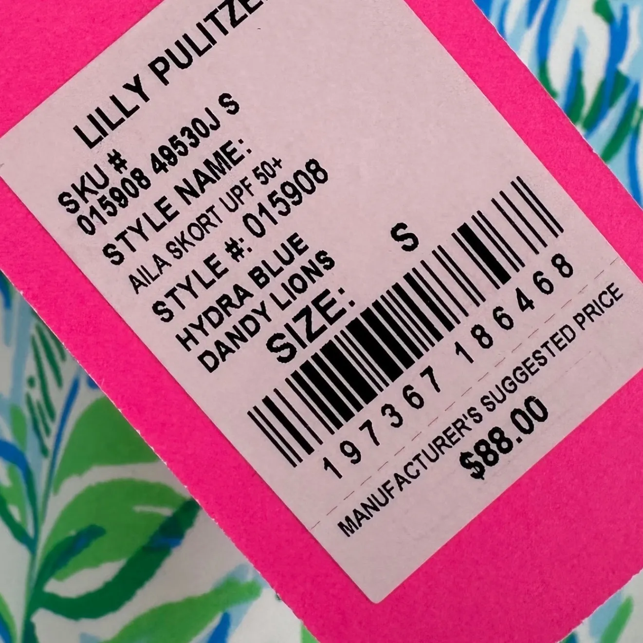 NWT Lilly Pulitzer Aila UPF 50 Skort Dandy Lions Hydra Blue Size S Hippos Lions - Image 3
