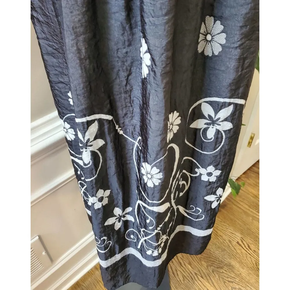 Lapsi Women Black Floral Polyester Square Neck Sleeveless Long Maxi Dress Size 1 - Image 5