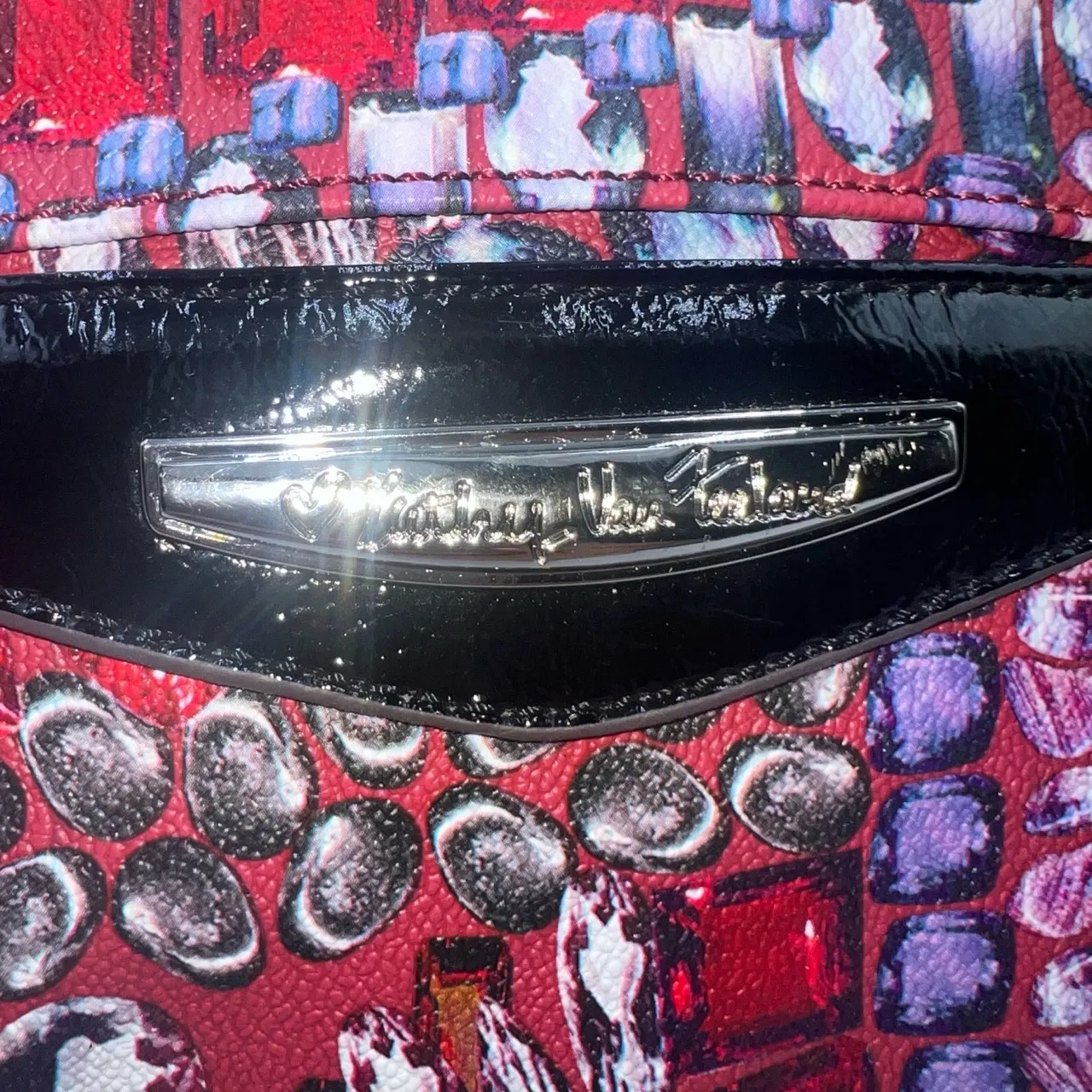 Kathy Van Zeeland Vintage Faux Leather shoulder bag With Key/Bag charm - Image 5