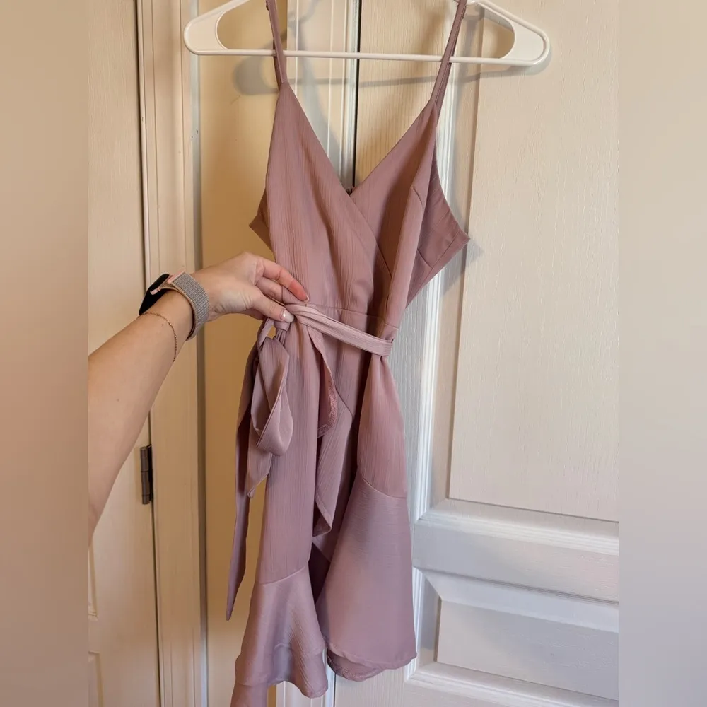 Boutique mini wrap satin dress Purple - Image 2