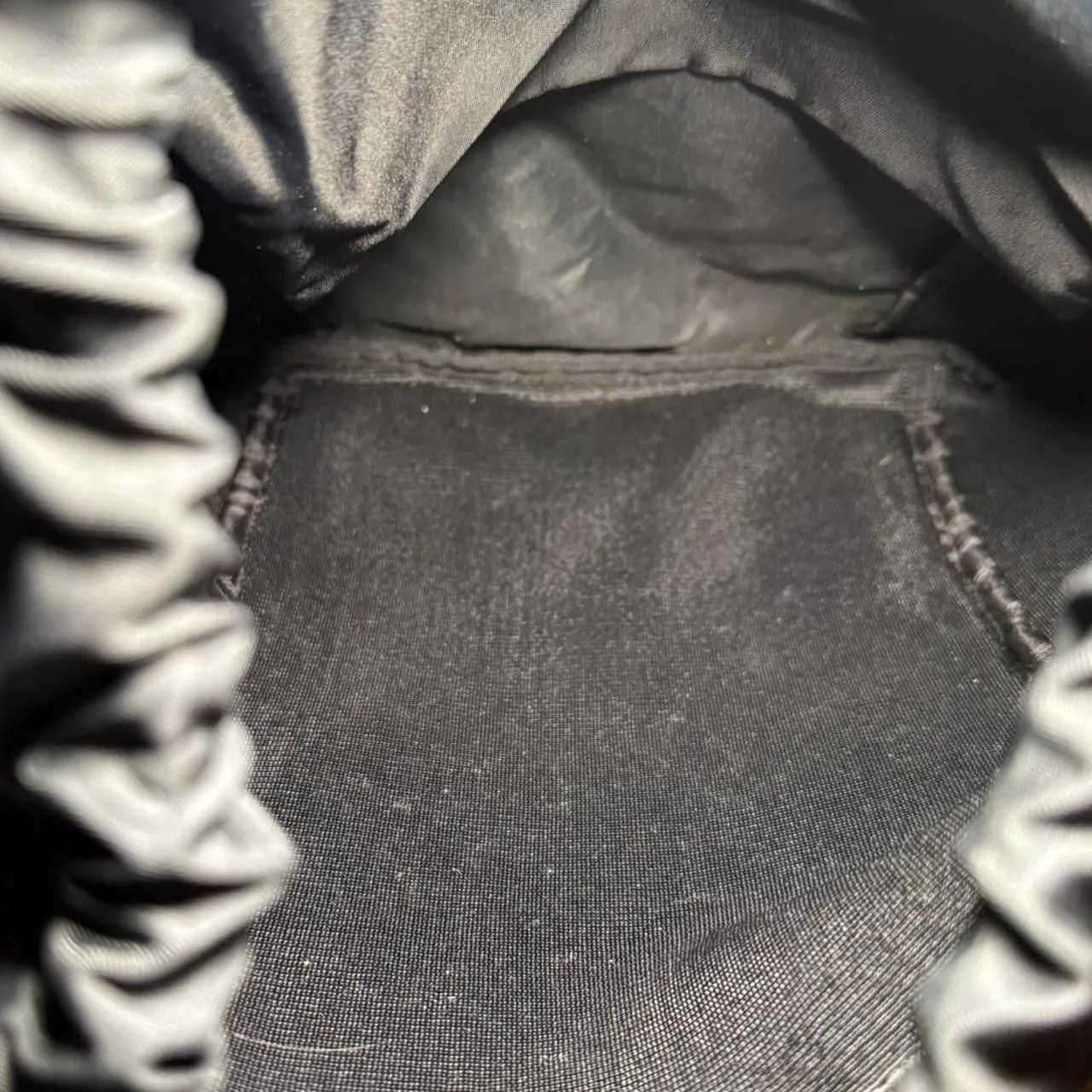 Lululemon Black Drawstring Backpack Gym Sack Lightweight Nylon Bag with Zip Pock - Image 4