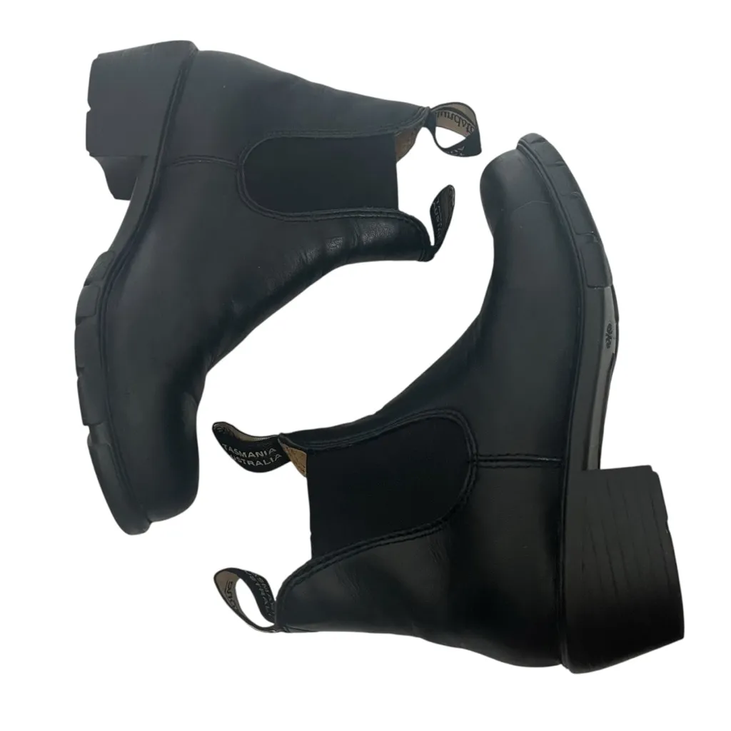 Blundstone 1671 Chelsea Boots Women’s Size 7.5 Black Leather Stacked Heel - Image 5