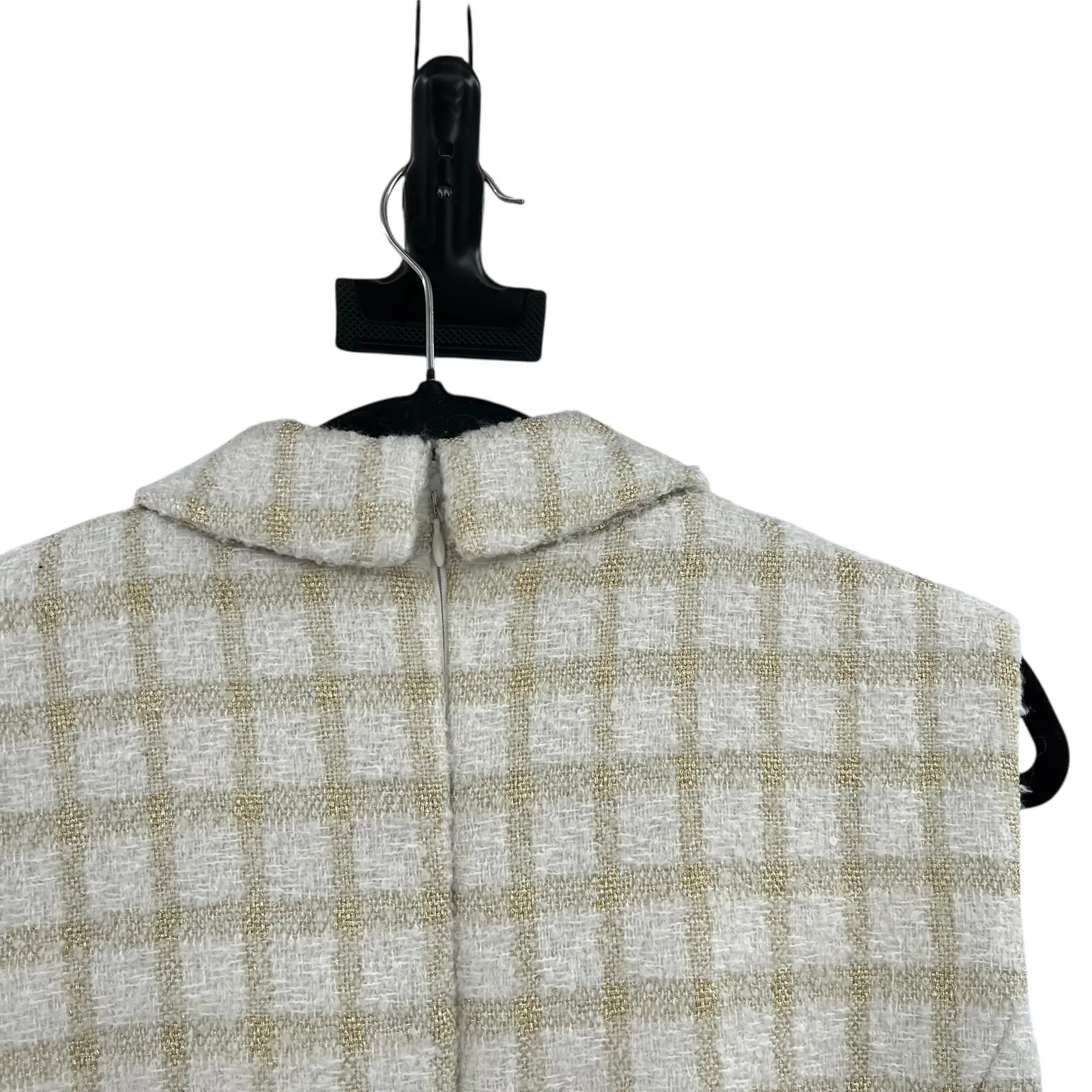 Endless Rose Suited Tweed Romper Plaid Check White Gold Size Medium - Image 11