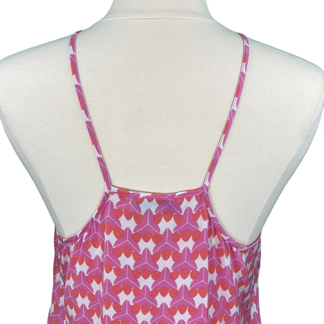 Milly Silk Blend Abstract Print Strappy Tank Top - Image 10