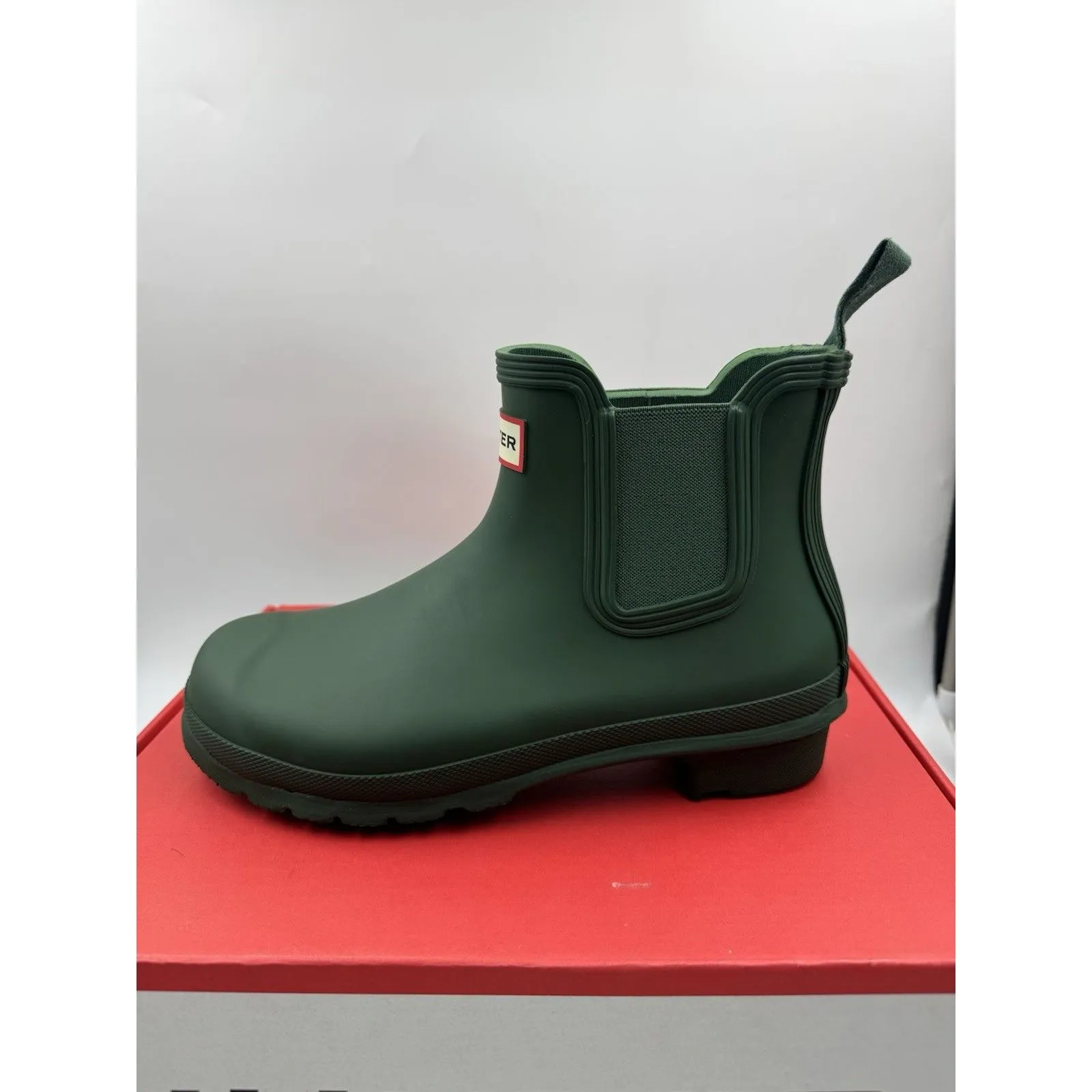 Hunter Original Chelsea Women's Waterproof Ankle Rain Boots, Green Size 8 NEW - Image 9