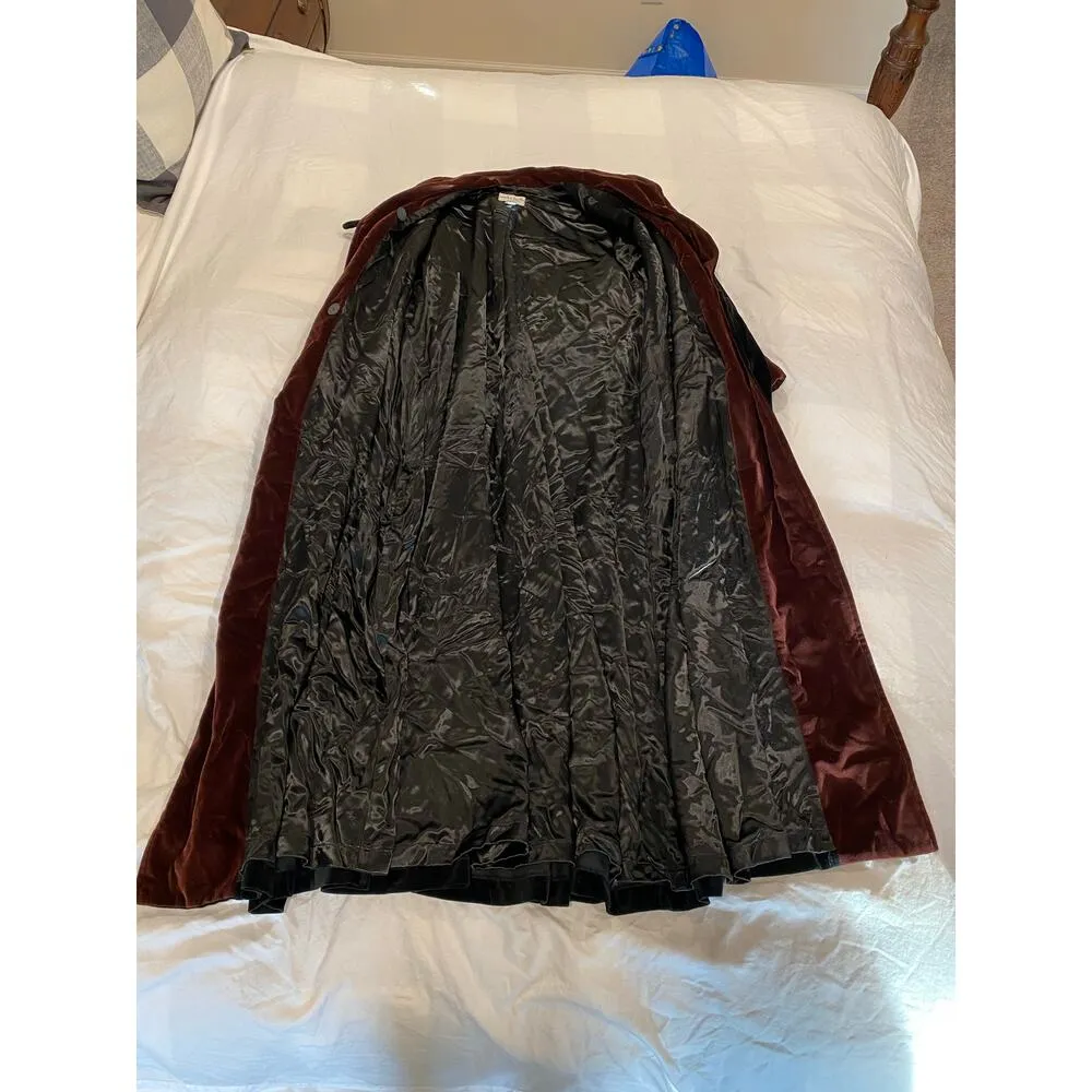 Vintage 80s Monika Turtle Black Velvet Evening Long Swing Coat Womens Size Small - Image 12
