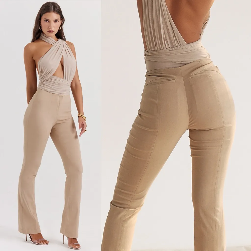 House of‎ CB Cai Ecru Trousers cream tan NWOT size XL longer length - Image 3