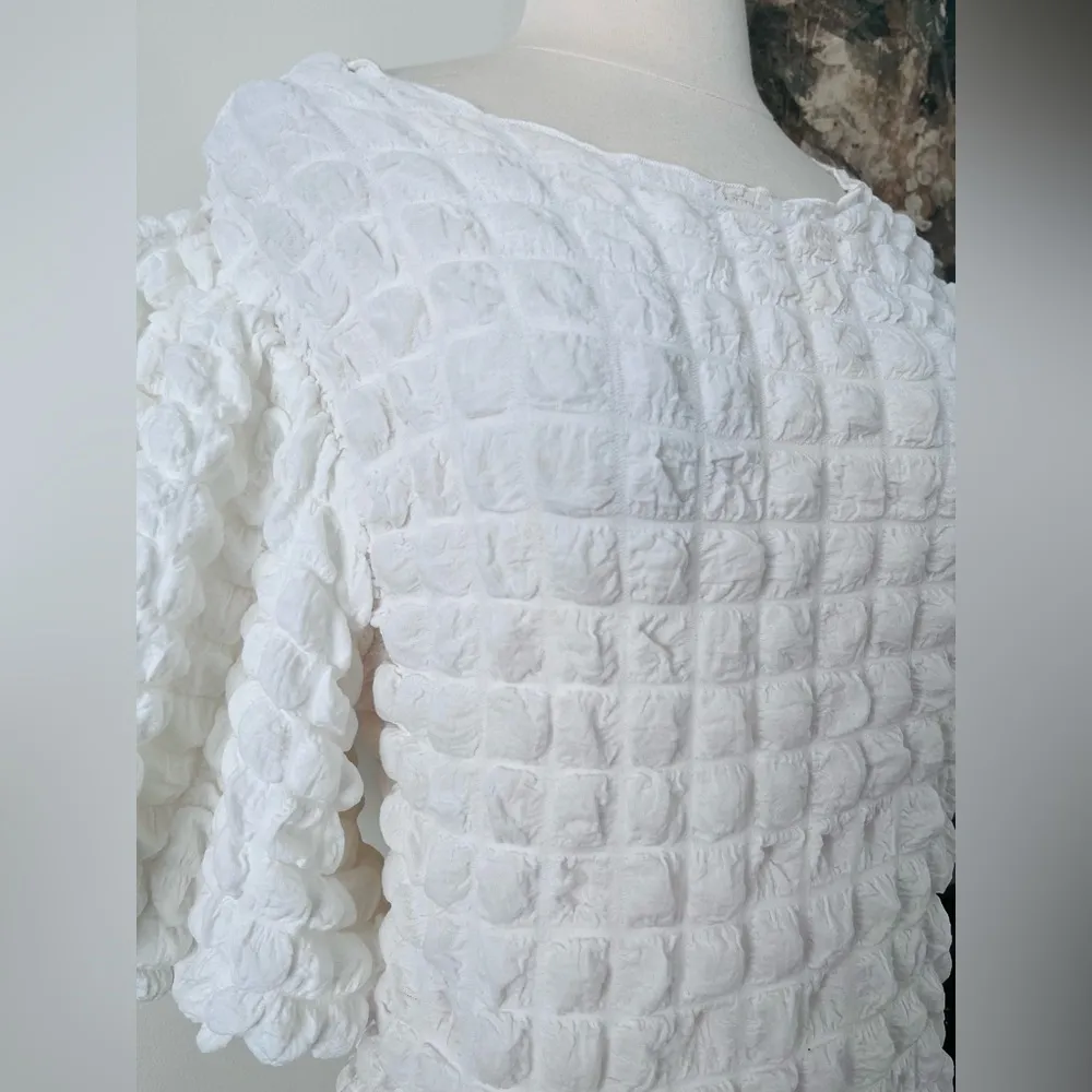 Anthropologie Eri + Ali Textured Puff-Sleeve Top Size Small NWOT $68 - Image 3