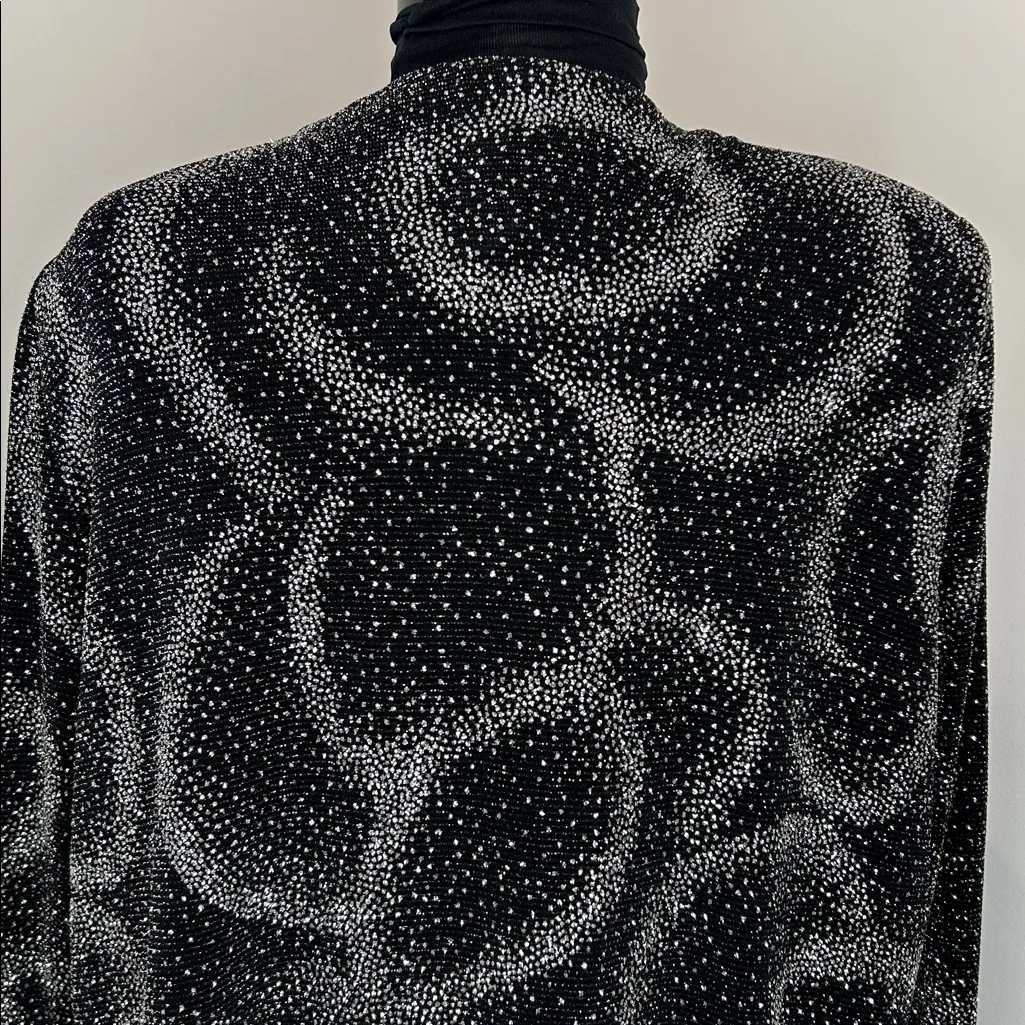 Alex Evenings  Black & Silver Sequin Jacket – Size 18WP - Image 4