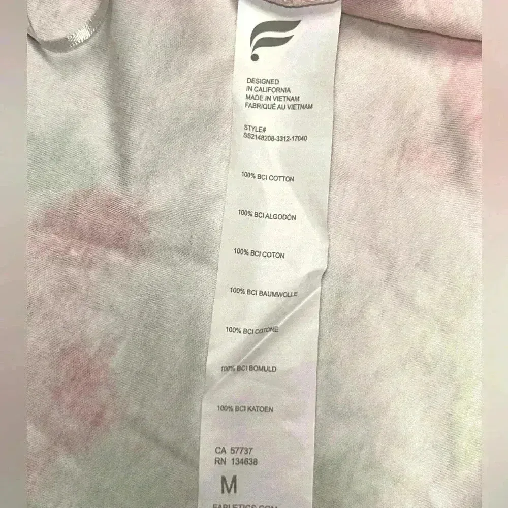 FABLETICS Laila Wrap, cropped floral pink, white green, peach Top Size M new - Image 10