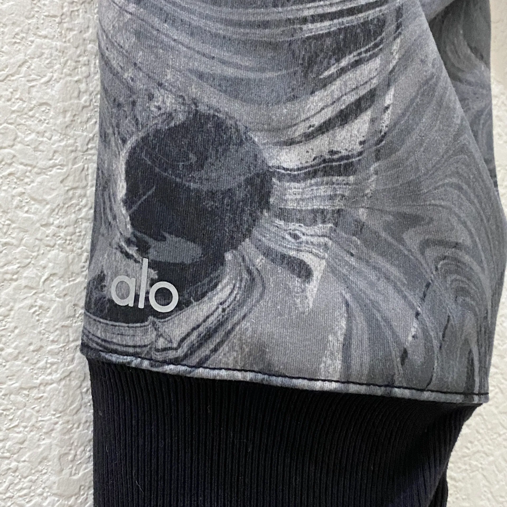 Black Gray Swirl Print Goddess Leggings S - Image 8