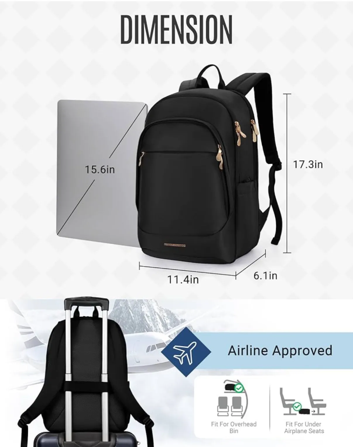 Laptop backpack (adult used twice). Black - Image 3