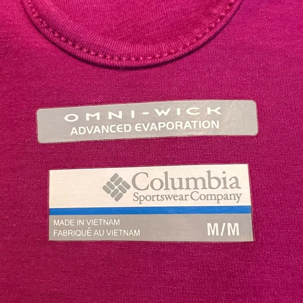 Columbia Omni Wick Long Sleeve Shirt Top Women’s Sz Medium Keyhole Back Fuchsia - Image 5