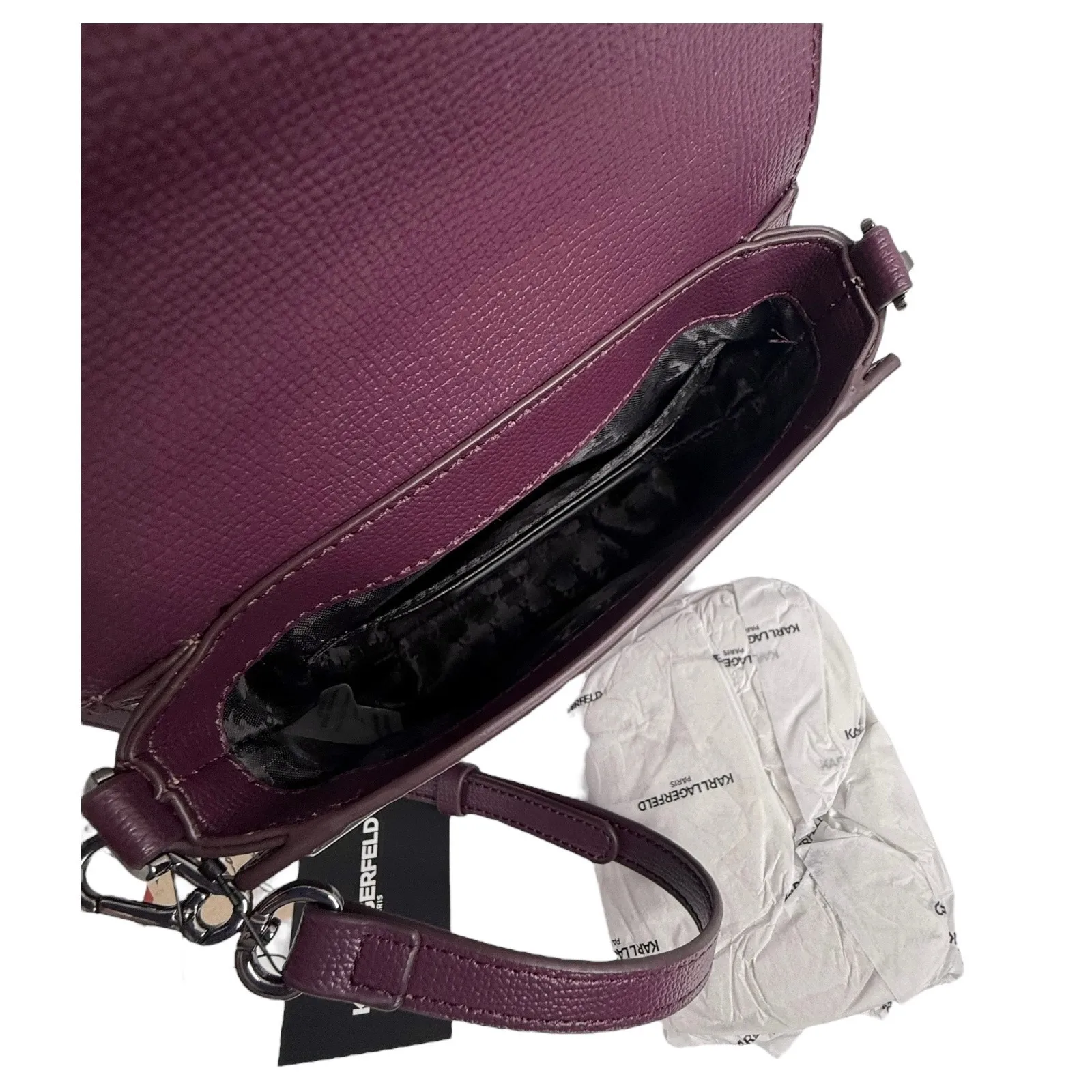 Karl Lagerfeld Vegan Leather CROSSBODY CLUTCH BAG Red Annette Cat Handbag Purse - Image 7