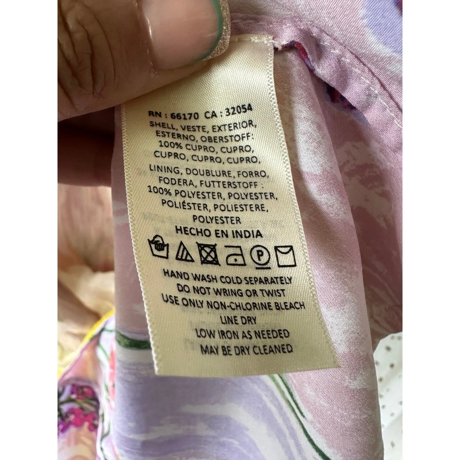 Anthropologie HD In Paris Floral Crhoma Dip Dye Ombre Crinkle Chiffon Dress 2 - Image 8