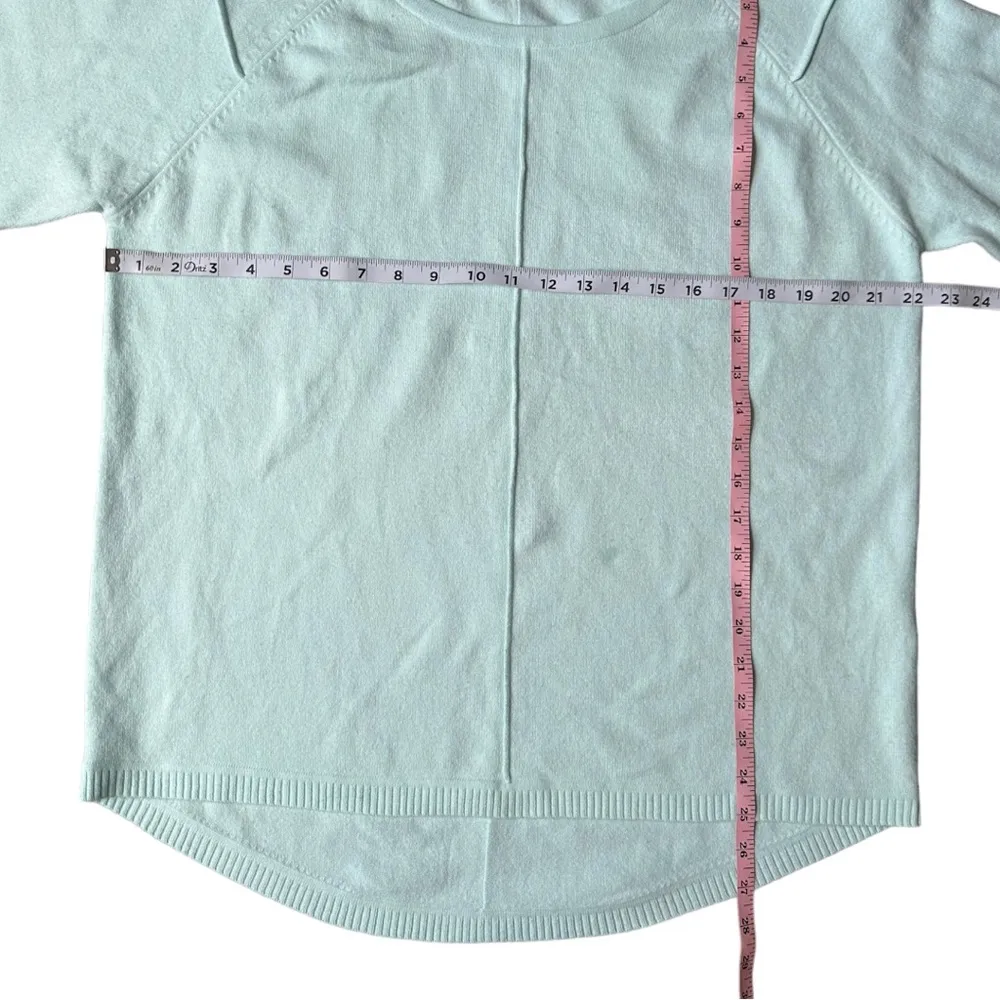 French Connection Large Green Blue Visible Middle Seam Pullover Sweater - Image 3