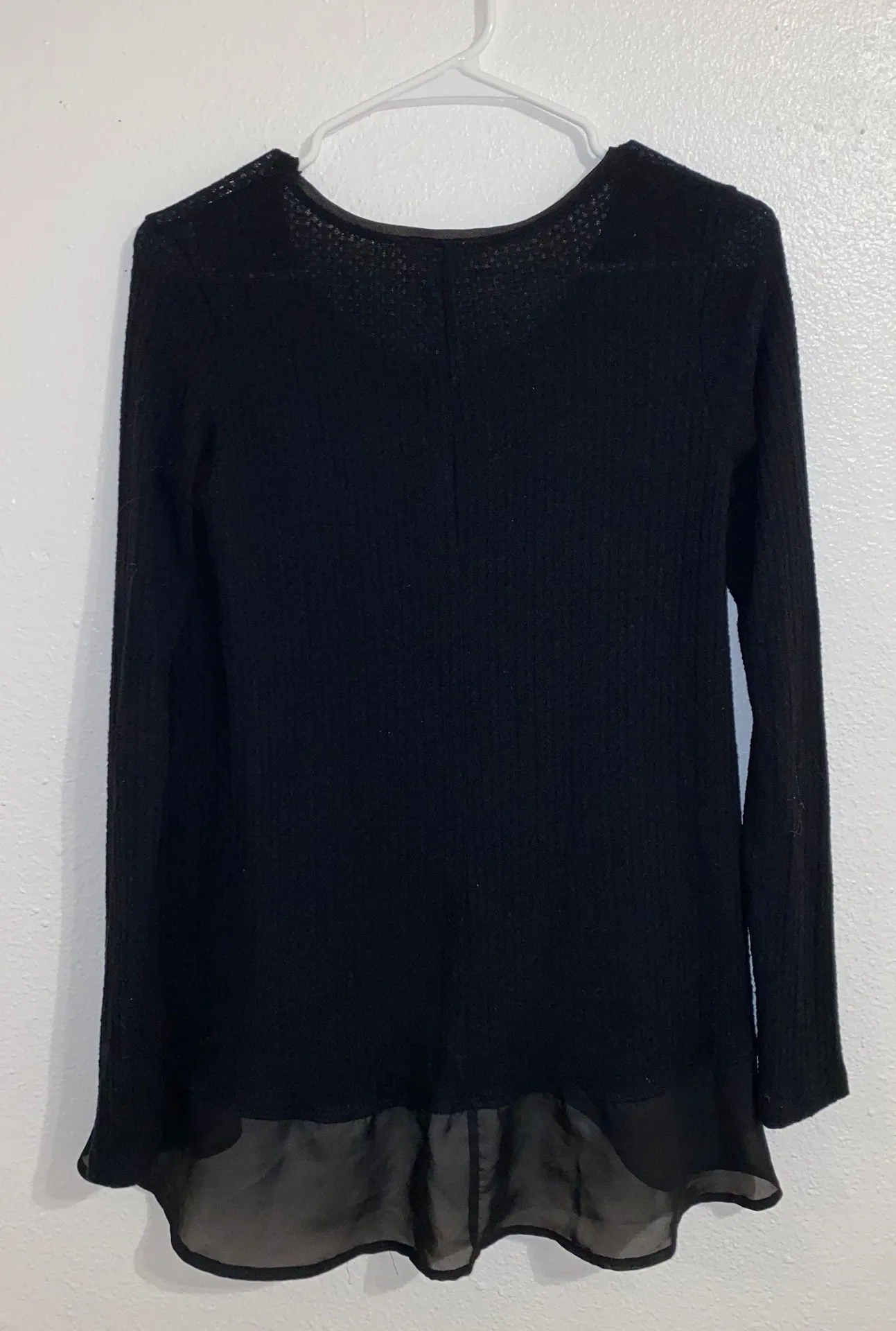 Black Long Sleeve Scoop Neck Ribbed Thermal Shirt Size XS - Image 3