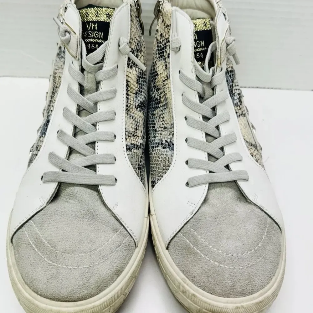 Vintage Havana VH Womens Sz 9 Snake Gray Lace Up Star-stud High Top Casual Shoes - Image 4