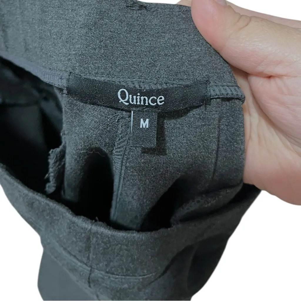 Quince Gray Ultra-Stretch Ponte Straight Leg Pants Size Medium PETITE GRAY - Image 4