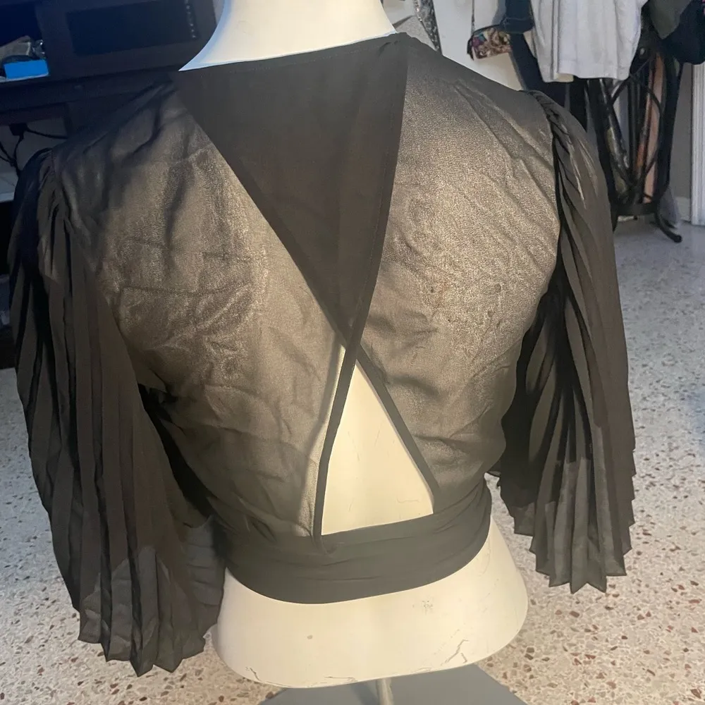 EXPRESS  Black wrap blouse small - Image 3