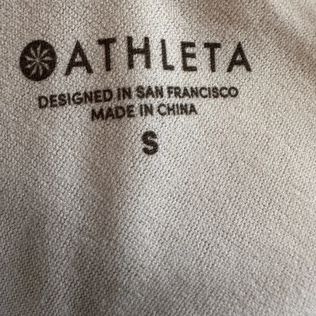 Athleta Grey White Striped Bralette Bikini Top Small - Image 5