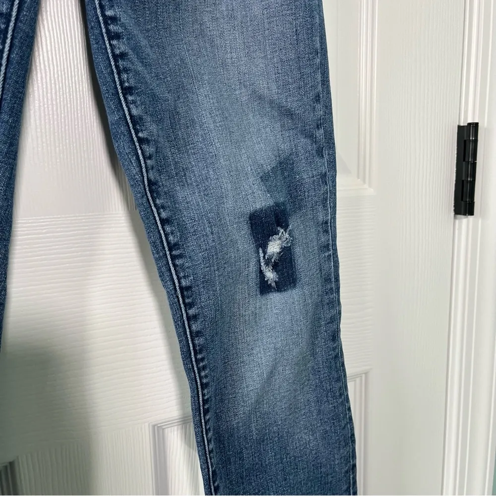 Loft Women’s Modern Skinny Jeans Size 4/27 Blue Mid Rise Wash Distressed Ripped - Image 5