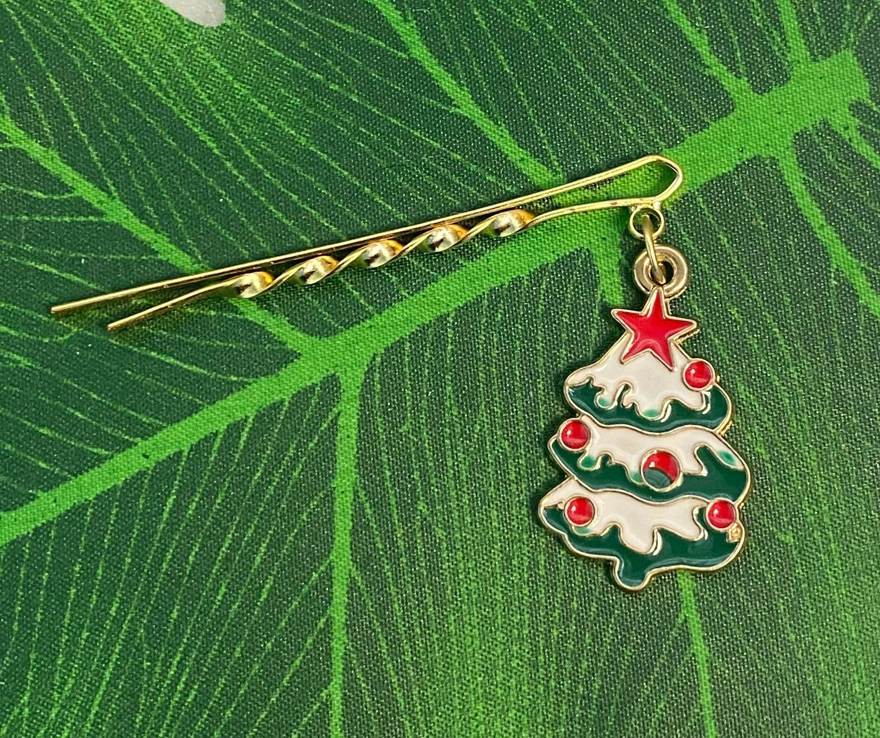 Christmas Tree Hair Pin Gold - Image 3