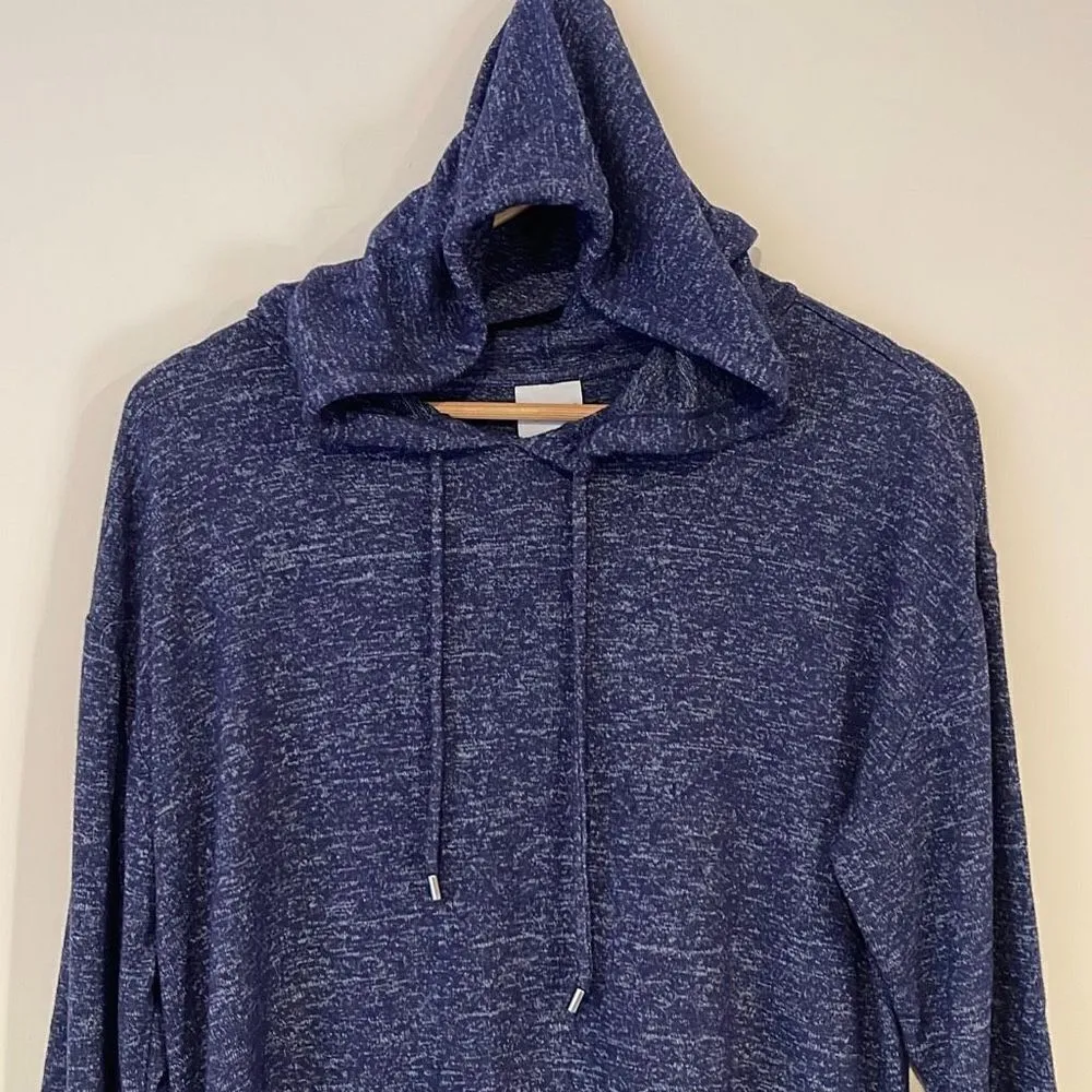 Weekends by Chico's Women's Pullover Hoodie Long Sleeve Stretch Navy Blue Size 1 - Image 2