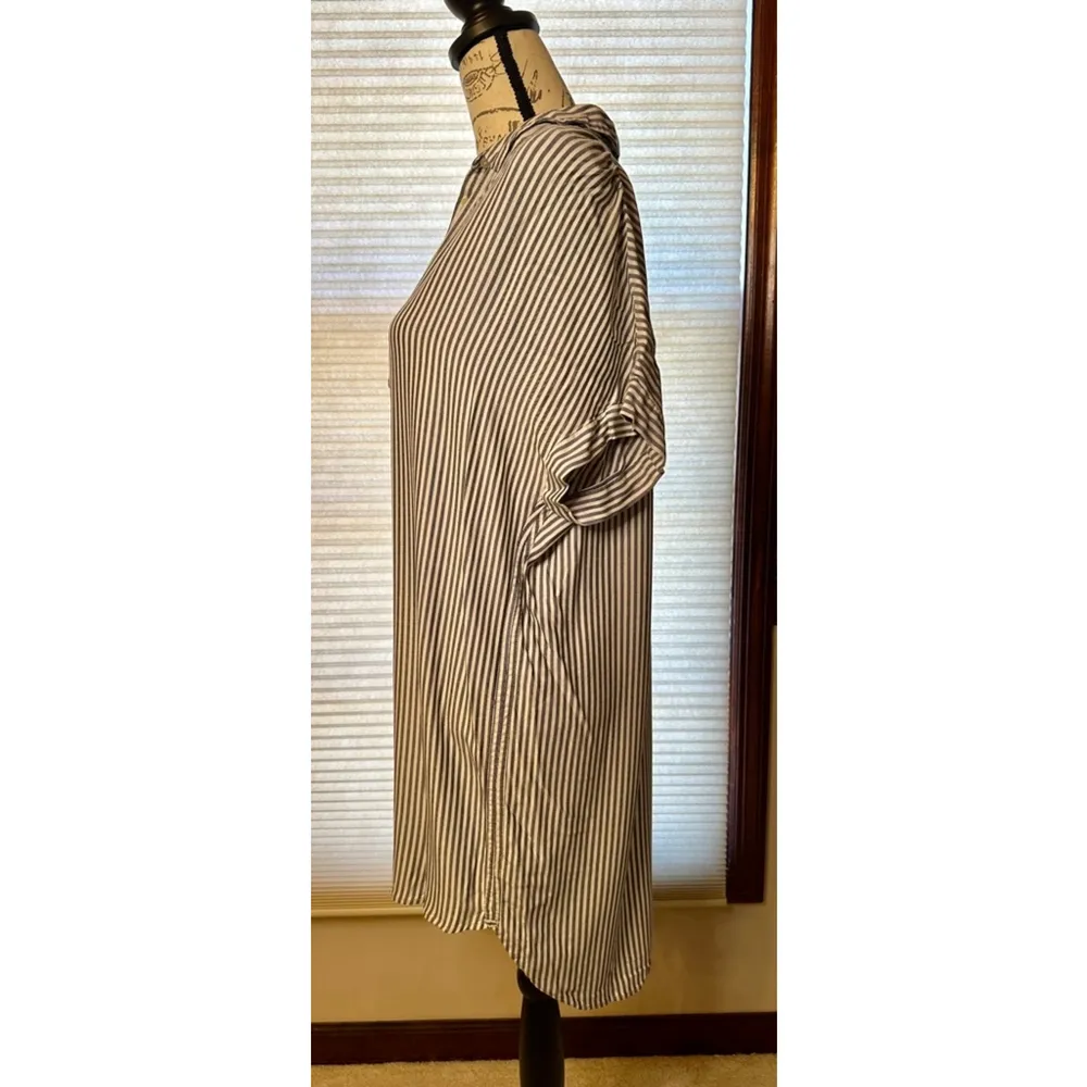 MADEWELL Size Large Central Striped Shirt Dress Button Down Front - Image 8