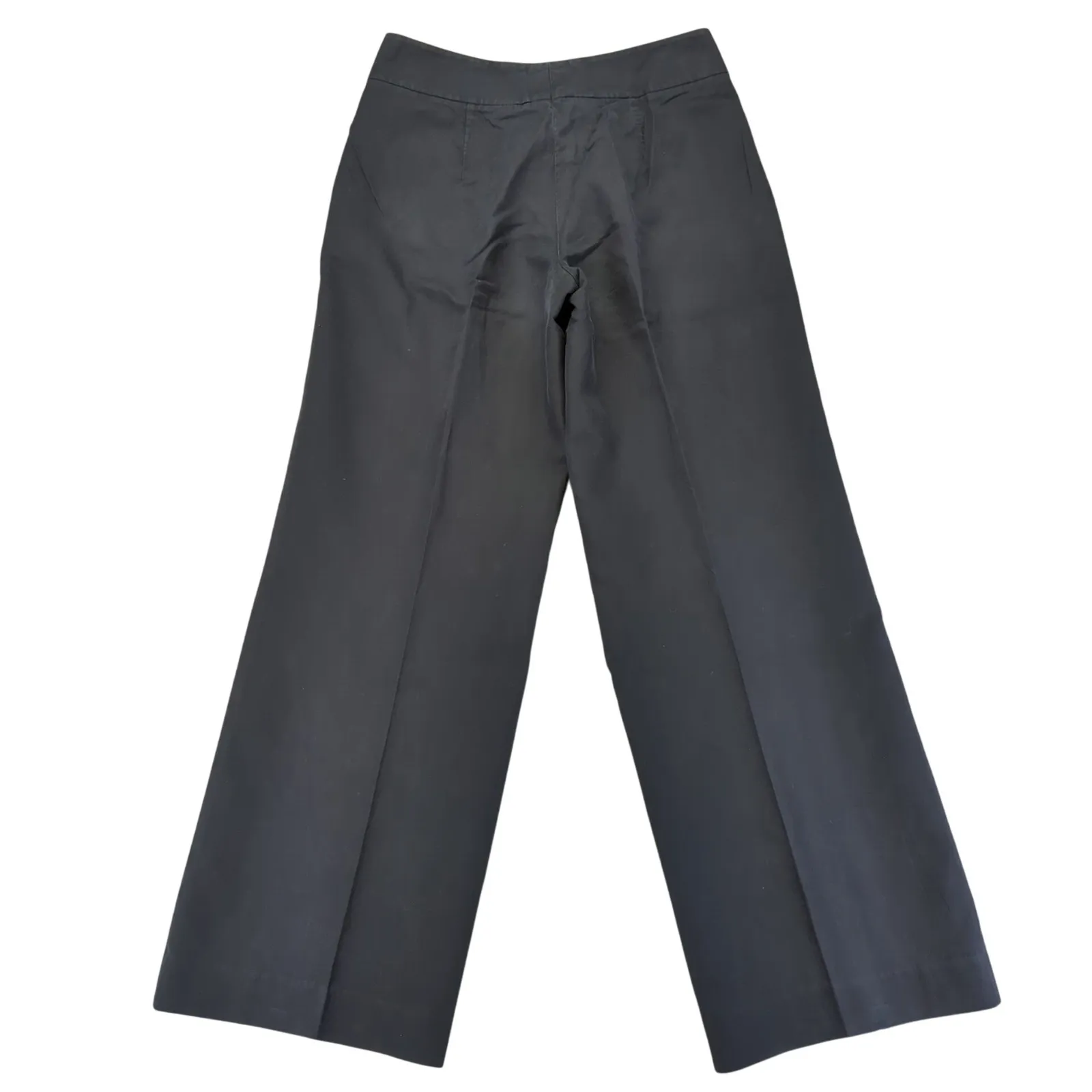 Akris Wide Leg Trousers Dress Pants Womens US 8 Black Cotton Blend Career Flowy‎ - Image 2