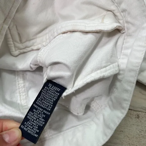 2000s Y2k American‎ Eagle White Corduroy Button Jacket Womens Size M - Image 6
