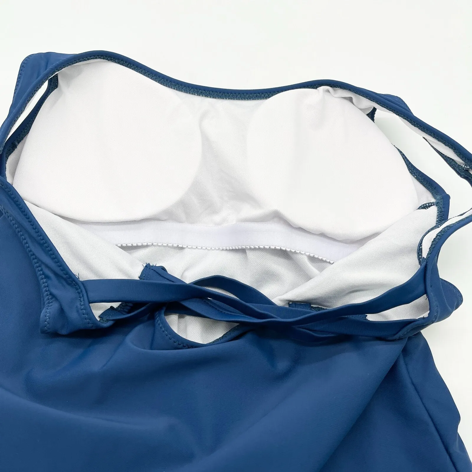 One Piece Swimsuit Womens Size Large Modest Minimalist Classic Resort‎ Beach Blue - Image 4