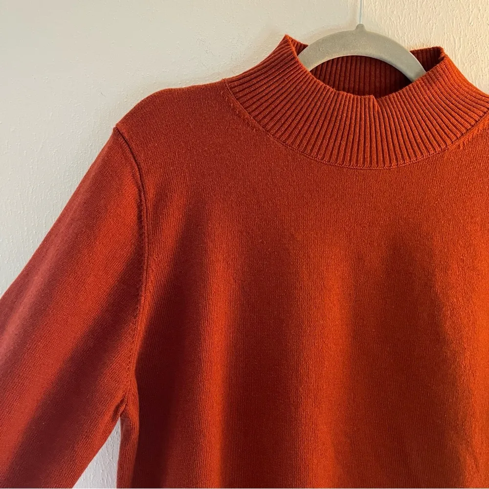 Roller Rabbit Sweater Varo Eyelet Peplum Hem Mock Neck Cashmere Sweater XL NWT - Image 7