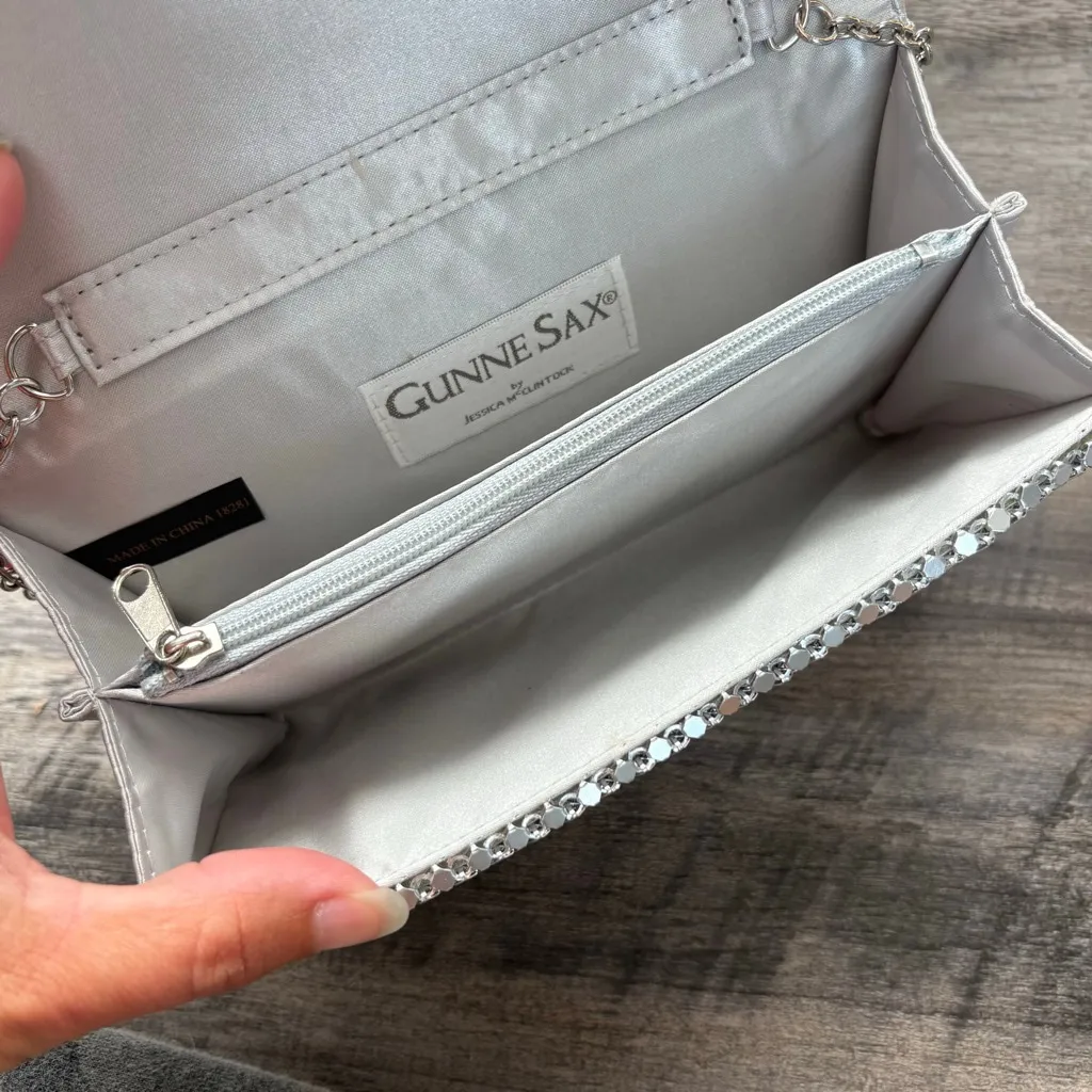 Women's Gunne Sax Silver shoulder bag Clutch Chain Bag One Size - Image 6