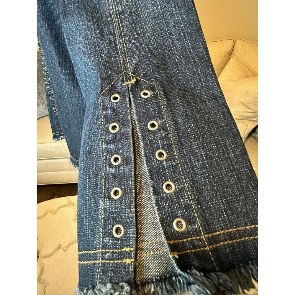 Denim 2 Piece Women's Jacket Button Down Matching Skirt Set 14 16 - Image 13