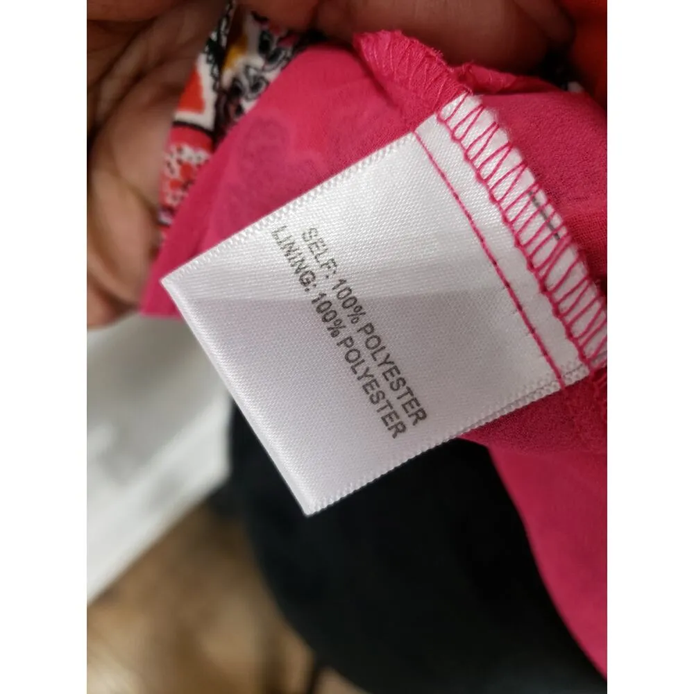 Rose + Olive Orange Floral Sleeveless Women Top Blouse Size S Paisley Print - Image 10