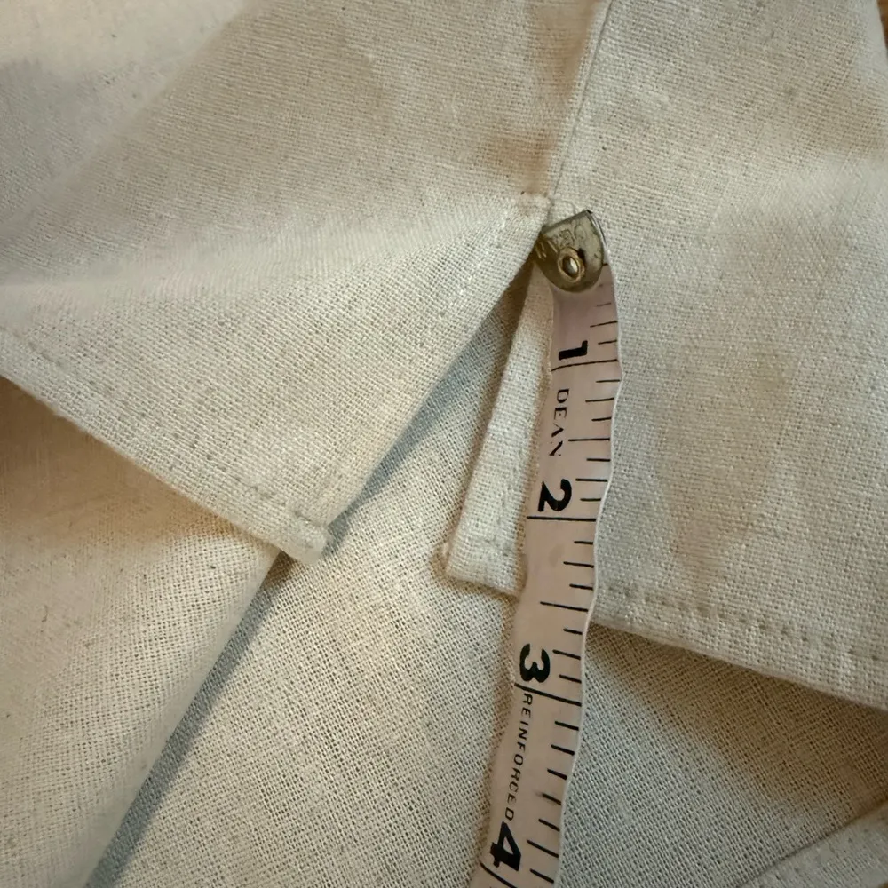 Cream High Waist Tailored linen Shorts size M Size M - Image 13