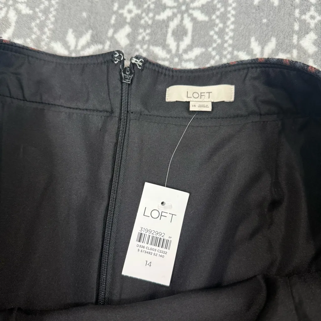 NWT Loft Plaid Wool Blend‎ Mini Skirt With Pockets Size 14 - Image 8