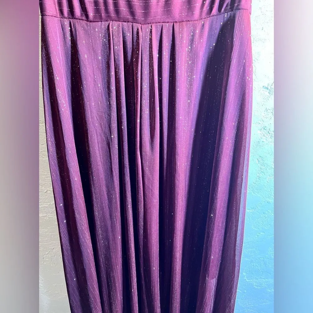 Party dress by Alexa beautiful merlot color with metallic and jewel accents Size 8 - Image 6