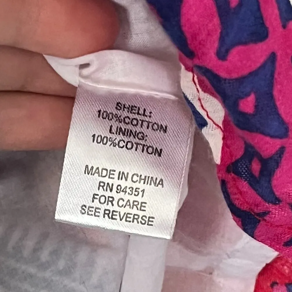 Jade Melody Tam boho geometric print lace bright keyhole 100% cotton size XS Purple - Image 9