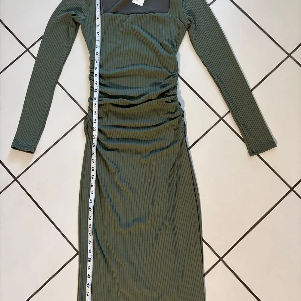 Olive Green Long Sleeve Dress - Image 6