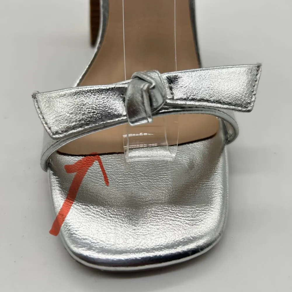 Journee Collection Sandals Womens 7 Silver Dianne Heeled Open Toe Sandals‎ NEW - Image 5